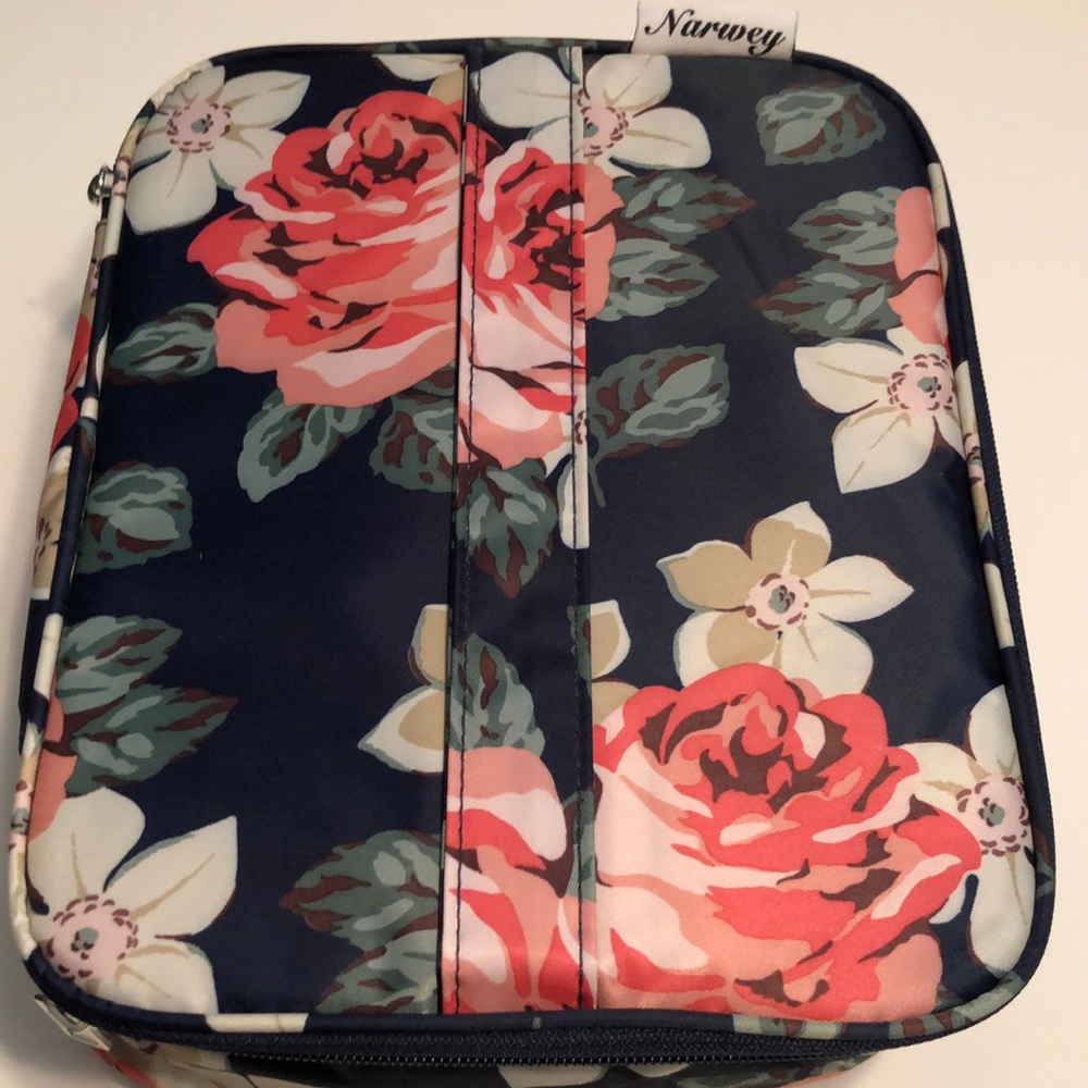 Narwey Toiletry Travel Bag w/ Adjustable Compartments Flower Print